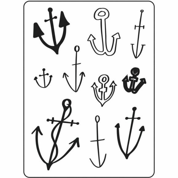 Darice Embossing Folder Nautical Anchors Scrapbook Paper Crafts Cards - Picture 1 of 6